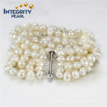 8mm AA 5 Rows Freshwater Baroque Pearl Bracelet